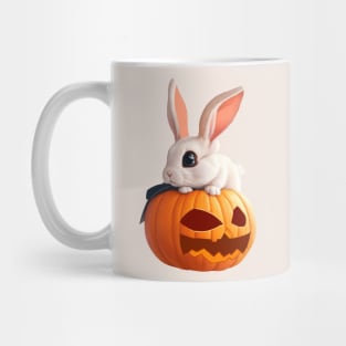 bunny with his big halloween pumpkin Mug